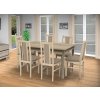 Jedálenský set pre 6 osob so stolom 140x115 cm a stoličkami v dekore dub sonoma/béžová