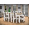 Jedálenský set pre 8 osob so stolom 190x115 cm a stoličkami v dekore bielá s doskou dub sonoma/cappuccino