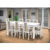Jedálenský set pre 8 osob so stolom 190x115 cm a stoličkami v dekore bielá/béžová