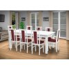 Jedálenský set pre 8 osob so stolom 190x115 cm a stoličkami v dekore bielá/bordová
