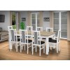 Jedálenský set pre 8 osob so stolom 190x115 cm a stoličkami v dekore bielá s doskou dub sonoma/kohútia stopa