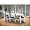 Jedálenský set pre 8 osob so stolom 190x115 cm a stoličkami v dekore bielá/kohútia stopa