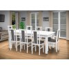 Jedálenský set pre 8 osob so stolom 190x115 cm a stoličkami v dekore bielá/šedá