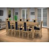 Jedálenský set pre 8 osob so stolom 190x115 cm a stoličkami v dekore buk/tmavo modrá