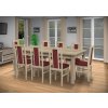 Jedálenský set pre 8 osob so stolom 190x115 cm a stoličkami v dekore dub sonoma/bordová