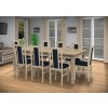 Jedálenský set pre 8 osob so stolom 190x115 cm a stoličkami v dekore dub sonoma/tmavo modrá