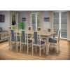Jedálenský set pre 8 osob so stolom 190x115 cm a stoličkami v dekore dub sonoma/svetlo modrá