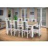 Jedálenský set pre 8 osob so stolom 190x115 cm a stoličkami v dekore bielá s doskou dub sonoma/šedá