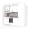 Sektorová kuchynská linka VS 265 KL22 v dekore biela s dverami v lesku