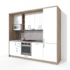 Sektorová kuchynská linka VS 265 KL22 v dekore dub sonoma s bielymi dverami v lesku