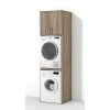 Vysoká kúpeľňová skrinka na práčku a sušičku K48 v dekore dub sonoma tmavý