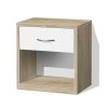 Nočný stolík Summer v dekore dub sonoma s bielou zásuvkou