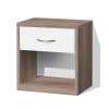 Nočný stolík Summer v dekore dub sonoma s bielou zásuvkou