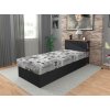 Posteľ Radana 100x200 s odkladacím priestorom a perináčom vo farebnej kombinácii antracit, buk a Mega 46