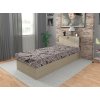 Posteľ Radana 100x200 s odkladacím priestorom a perináčom vo farebnej kombinácii agát a Mega 30 šedá