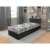 Posteľ Radana 100x200 s odkladacím priestorom a perináčom vo farebnej kombinácii antracit, agát a Mega 46