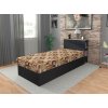 Posteľ Radana 100x200 s odkladacím priestorom a perináčom vo farebnej kombinácii antracit, agát a Mega 07 hnedá