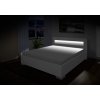 Luxusná posteľ Mia s LED osvetlením a s úložným priestorom 180x200 cm bielá