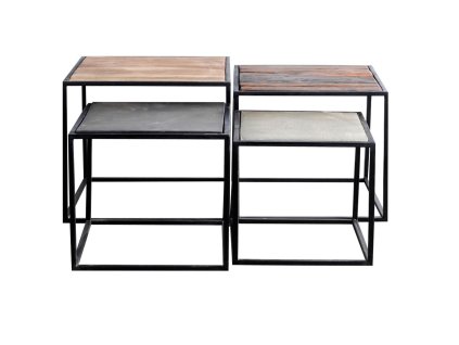 SADA 4 PRÍRUČNÝCH STOLÍKOV