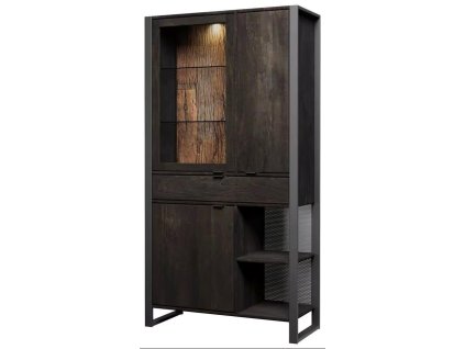 G1 88 vysoká vitrína čierna mango