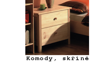 komody, knihovny, skříně