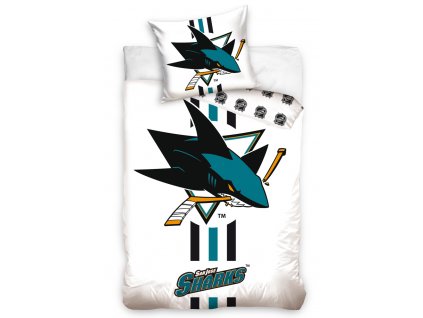 Hokejové povlečení NHL San Jose Sharks White 140x200 + 70x90