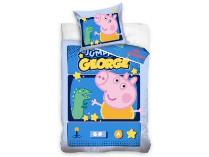 Dětské povlečení Prasátko Peppa George Jumping Game 140x200 + 70x90