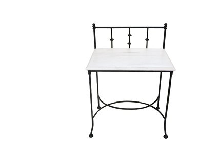 AMALFI kovaný noční stolek s deskou ze dřeva