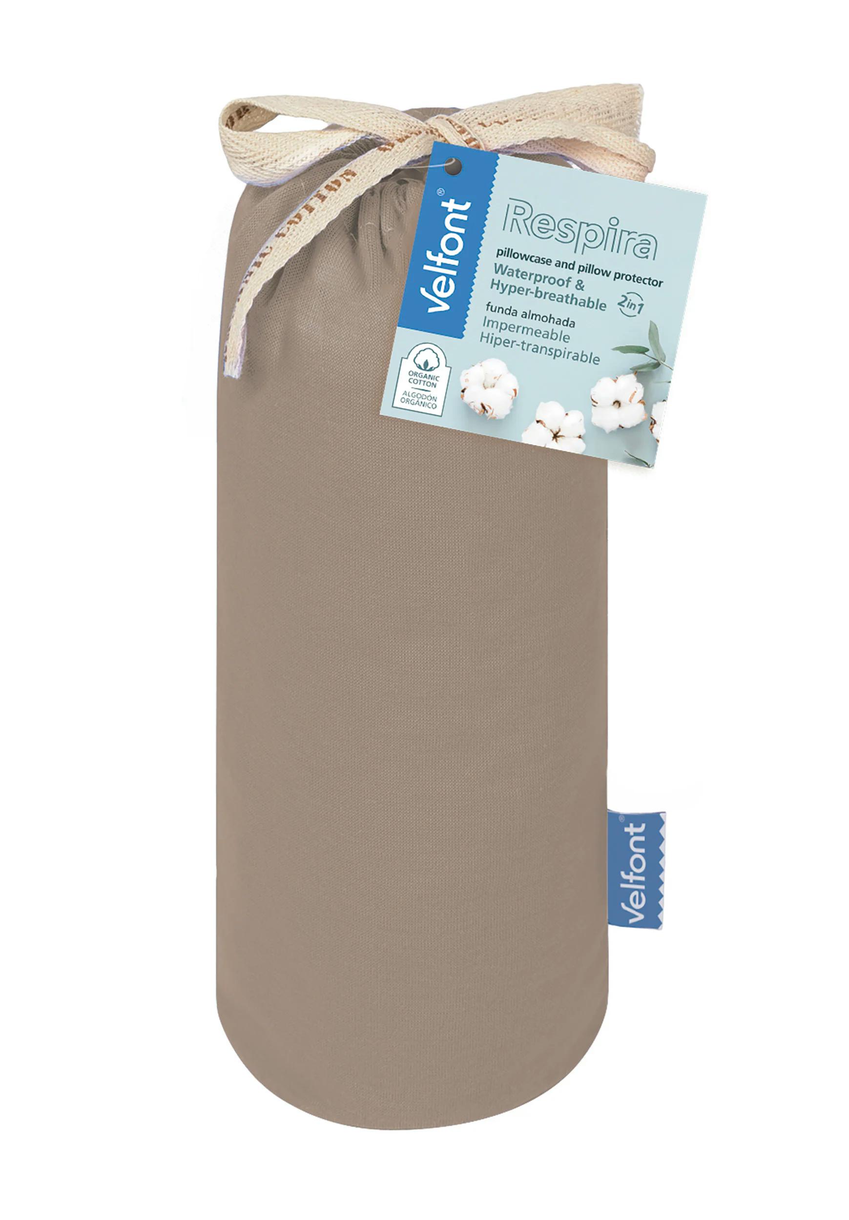 Velfont Respira nepropustné prostěradlo 80x220 cm - taupe