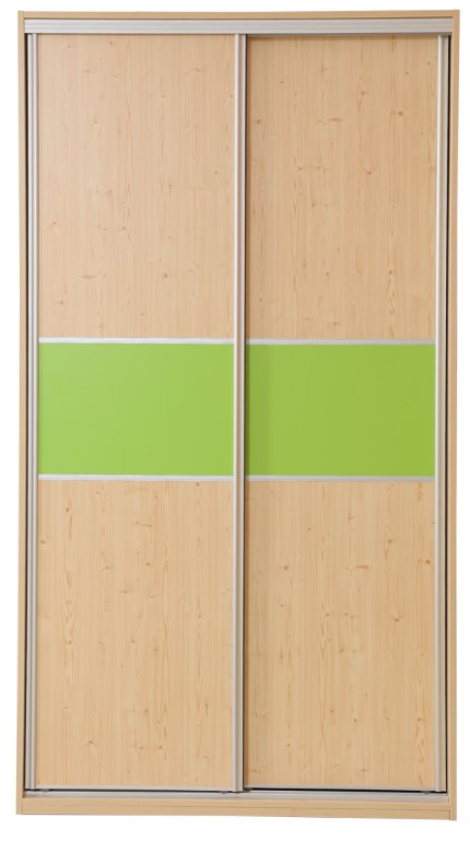 Domestav - Skříň s posuvnými dveřmi 120 cm, lamino dveře smrk, přírodní