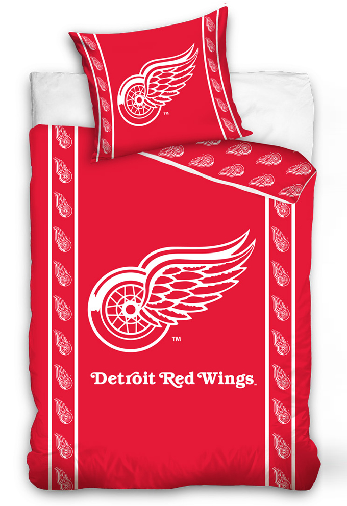 TipTrade s.r.o. Hokejové povlečení NHL Detroit Red Wings Stripes 140x200 + 70x90