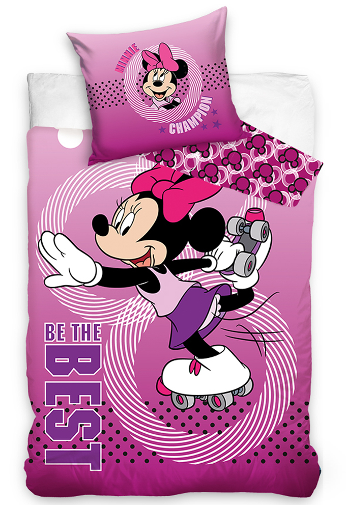 Carbotex Dětské povlečení Minnie Na bruslích 140x200 + 70x90