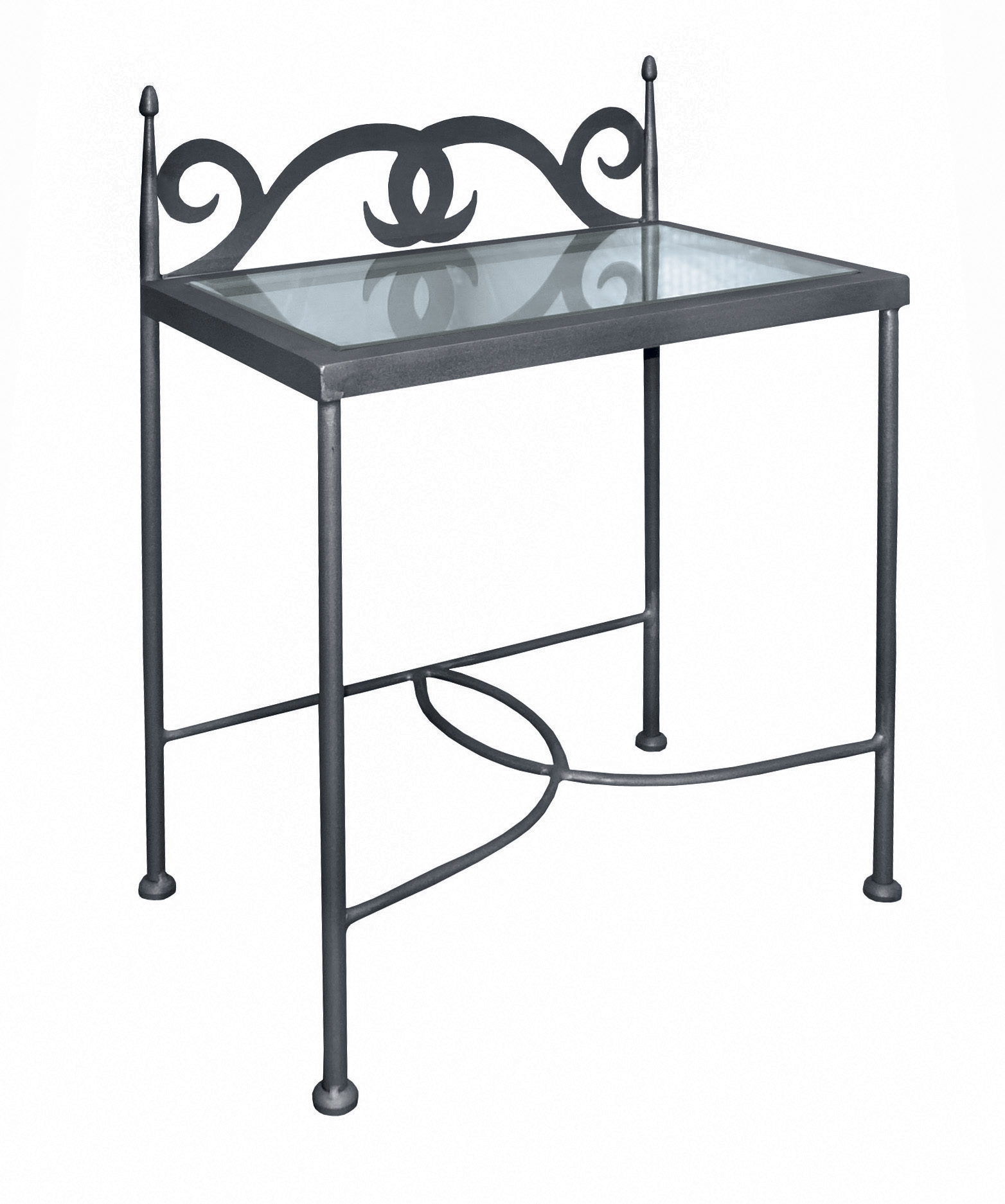 Iron Art CARTAGENA noční stolek se sklem