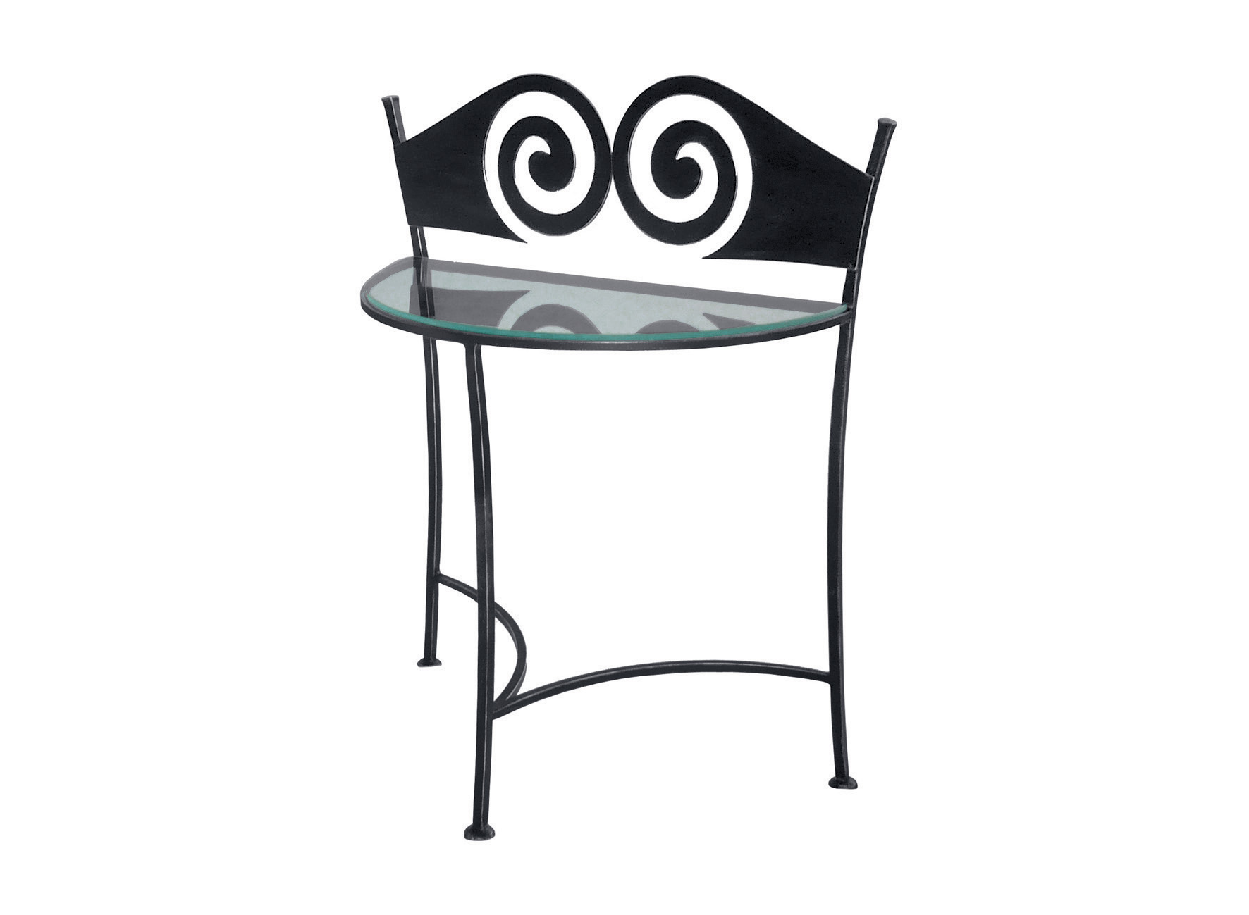 Iron Art RONDA noční stolek se sklem