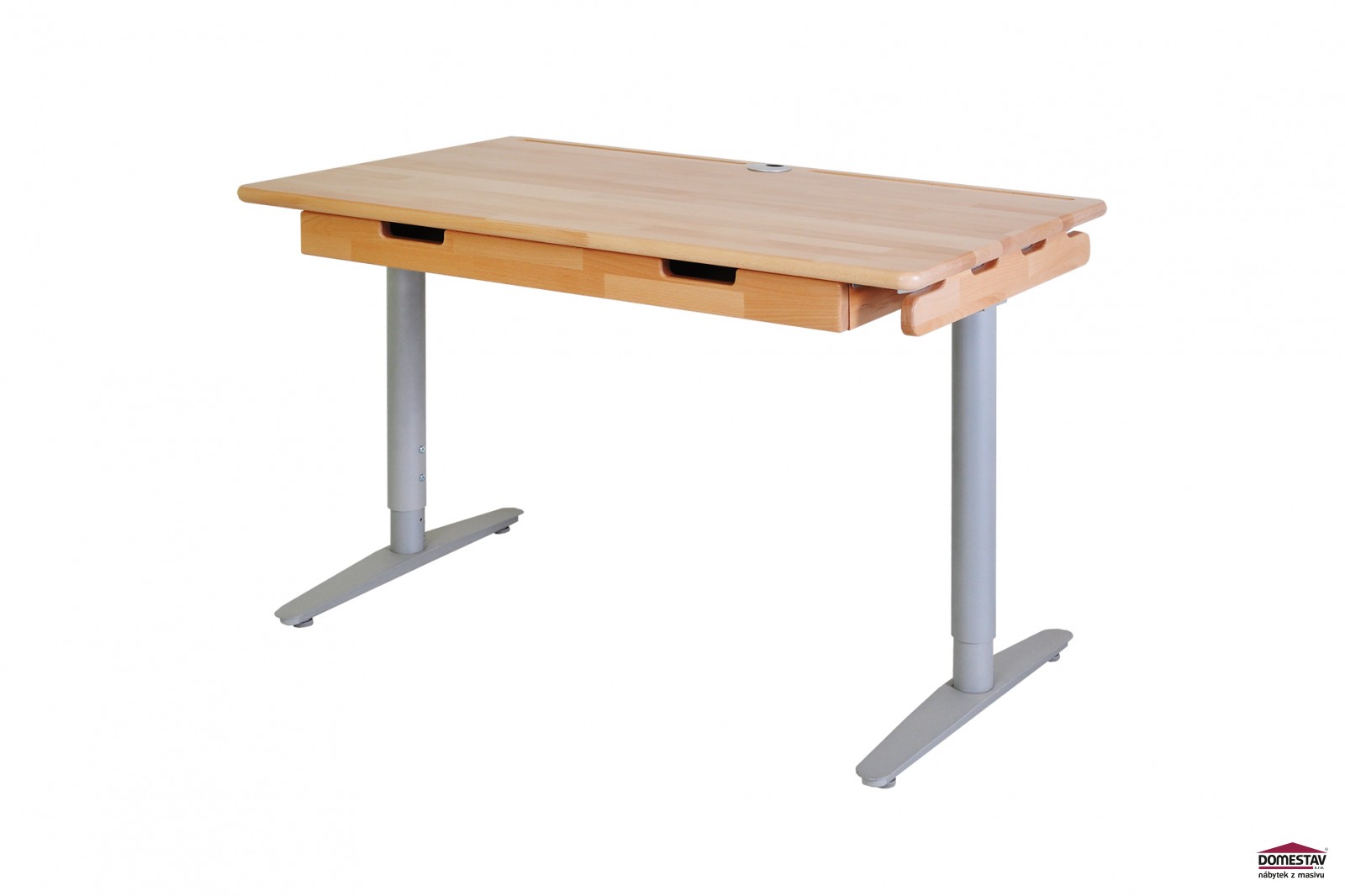 Domestav Domino psací stůl s kovovou podnoží 132 cm buk,přírodní