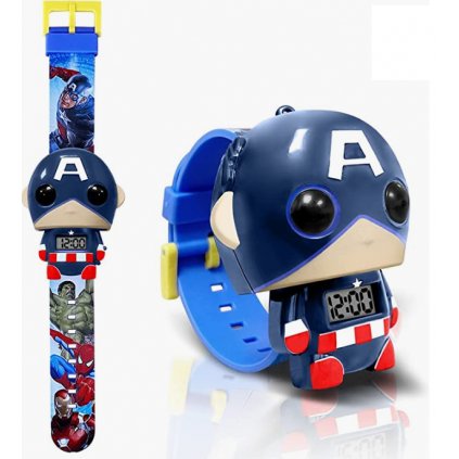Dětské hodinky s postavičkou Kapitán Amerika Avengers|Načančaná.cz