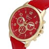 Kožené hodinky Geneva Platinum chrono Červené