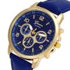 Kožené hodinky Geneva Platinum chrono Modré