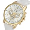 Kožené hodinky Geneva Platinum chrono Bílé