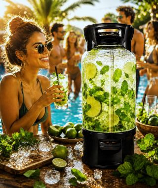 MOJITO READY TO DRINK 🍋‍🟩 Máme pro Vás v sudu nebo v plechovkách. Osvěžující kombinace limetky, máty a bublinek, která...