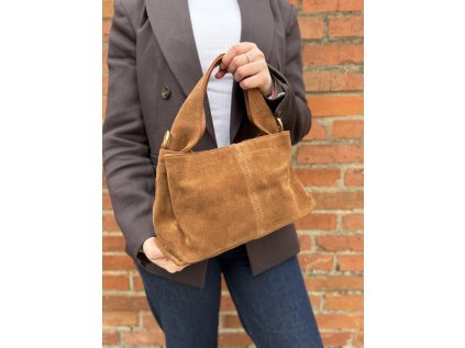 Kožená semišová kabelka Sardo