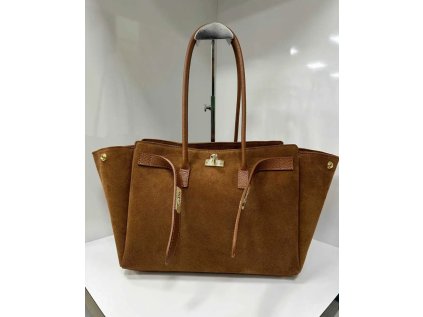 Velká kožená semišová kabelka Frascati