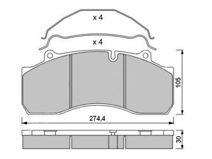 destička brzd.WVA 29143-sada
