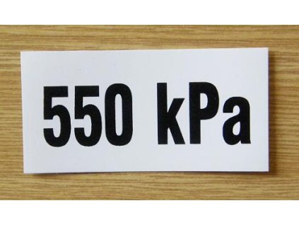 značka tlaku 550kPa samolepka