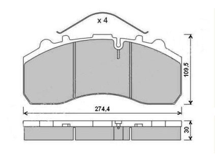 destička brzd.WVA 29167-sada