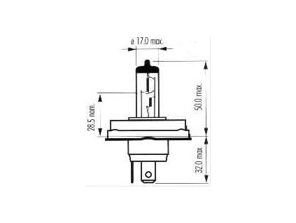 autožárovka 24V-75/70W H4 asym.pat.