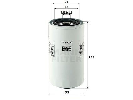 filtr olejový W950/36