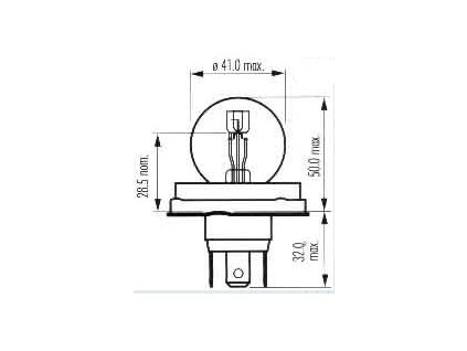 autožárovka 24V-55/50W R2 asym.