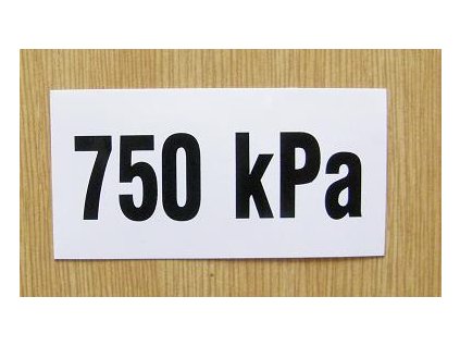 značka tlaku 750kPa samolepka