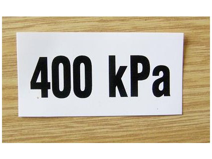 značka tlaku 400kPa samolepka